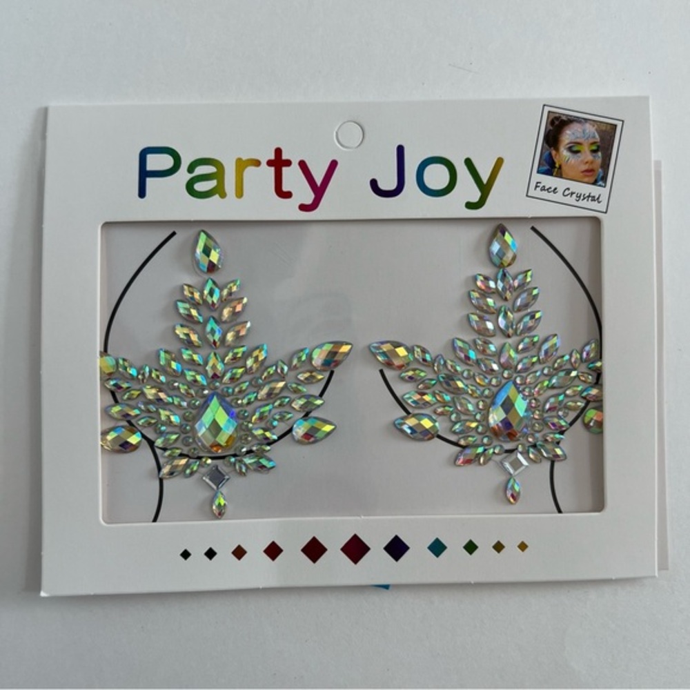 Party Joy Face & Body  Art Jewels Crystals Gem Metallic Stickers Festival Rave